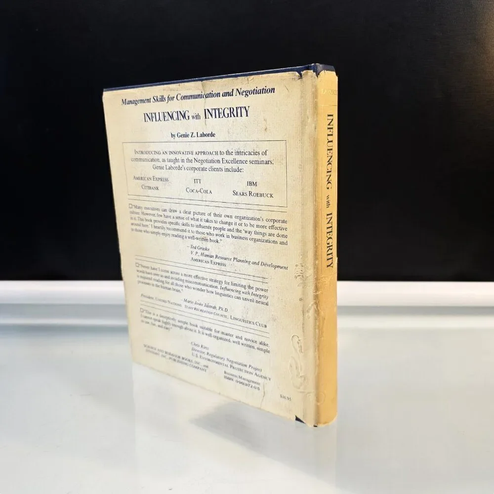 Influencing with Integrity : Management Skills By Genie Z. Laborde 1984 HC